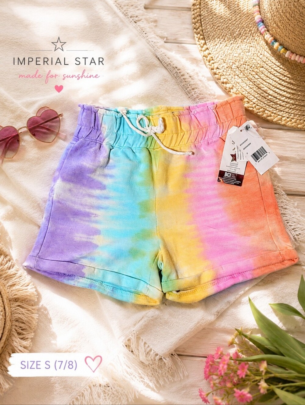 🌈 Imperial Star Girls Tie-Dye Shorts – Size S (7/8) 🌈